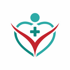 Fototapeta premium Medical minimalist logo on white background