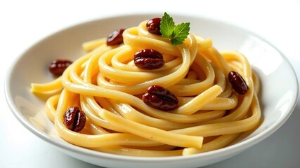 Sweet Honey Nut Pasta Dish, Delicious Food Photography