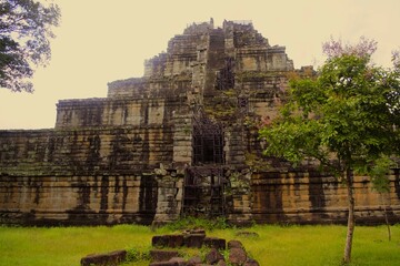 View of the seven tiered pyramid at Koh Ker in Preah Vihear, Cambodia