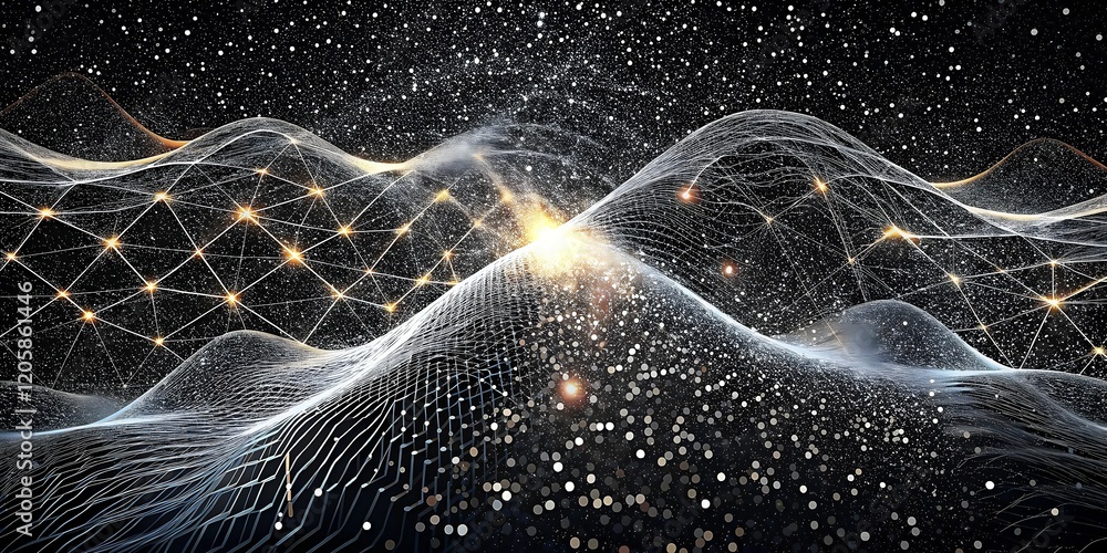 Poster dynamic network connections across cosmic waves infinite depths interfaces