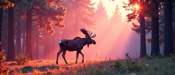 Pink Dawn Forest Walk Moose
