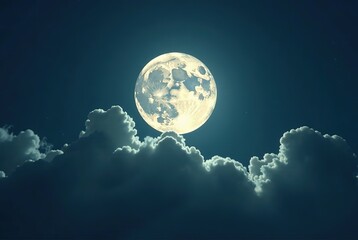 Full Moon Cloudy Night Sky - Stunning Photography