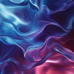 Obraz premium Abstract blue purple flowing fabric waves, dark background, digital art, website banner