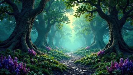 Fototapeta premium Enchanted Forest Dreamscape - Mystical Ambiance