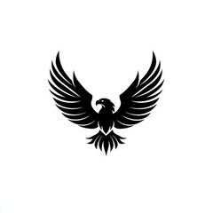Obraz premium Majestic eagle wings spread, soaring, white background, freedom symbol, logo design