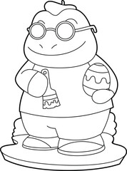 Frog Easter Painter Animal Vector Graphic Art Illustration