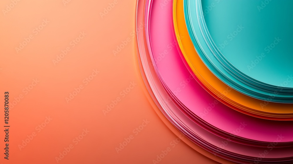 Aufkleber close-up of a captivating design featuring rich orange, pink, and teal tones. the swirling patterns 