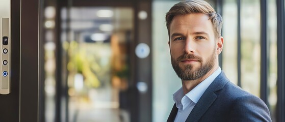 Obraz premium Businessman security verification systems are designed to verify the identity of clients before granting access.