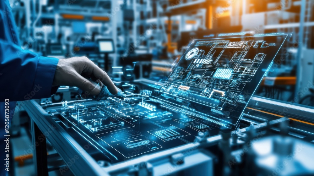 Poster implementing digital twin technology create a virtual factory enhanced manufacturing efficiency
