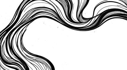 abstract background with wavy lines, billowy and squiggly lines hand drawn. Ink painting style composition for decoration.