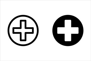 Plus icon set vector. Editable stroke, web template vector illustration on white background	
