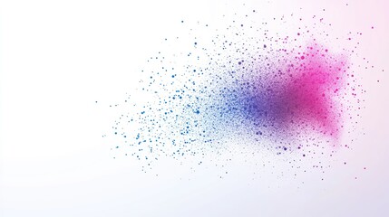 Colorful powder explosion on white background, studio shot, design element