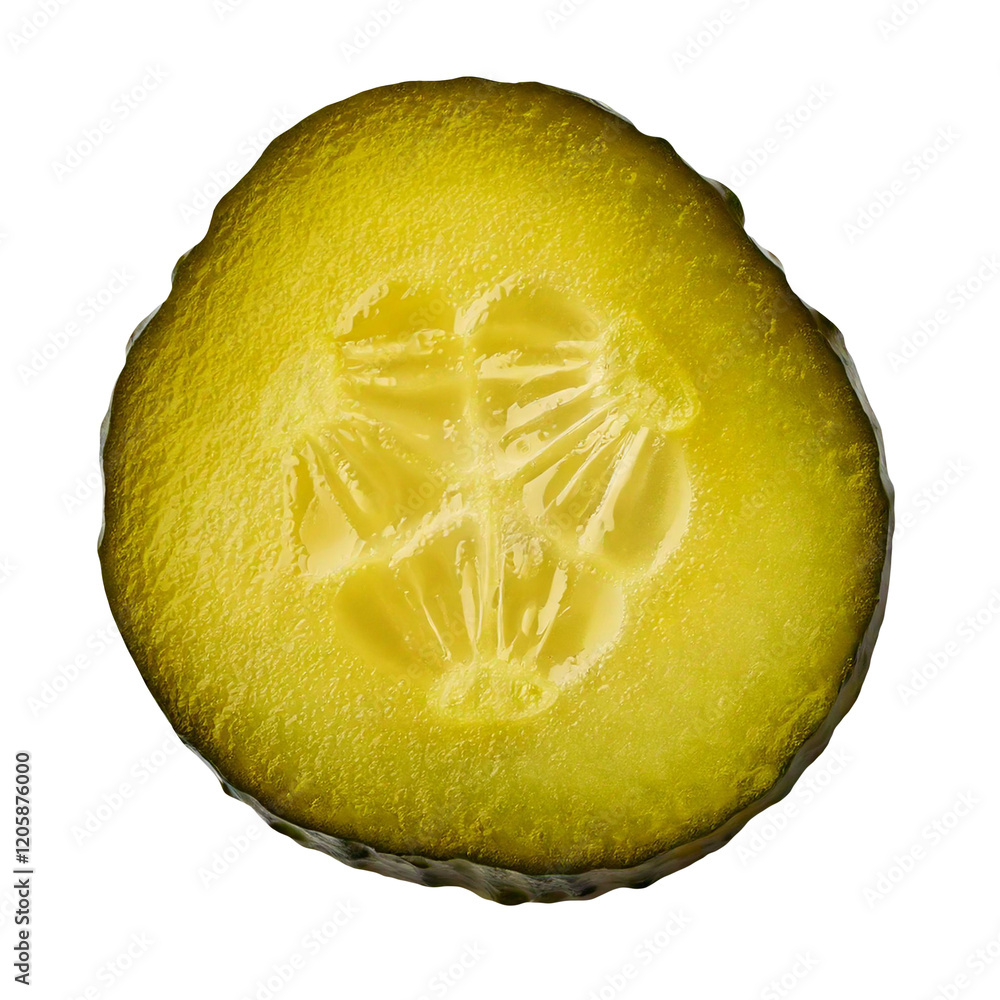 Poster a slice of pickled cucumber isolated on transparent background
