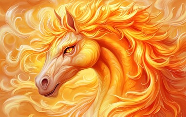 Mythical Hybrid of Dragon and Horse with Scales