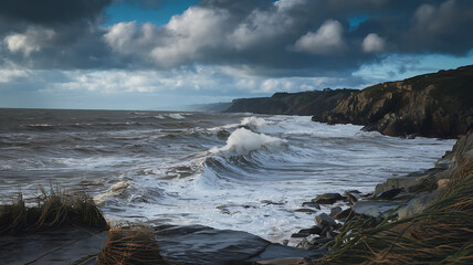A hidden turquoise pool glows beneath a narrow opening. Flowering plants and vines line the canyon walls, and sunlight filters through, creating a golden sanctuary