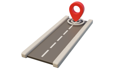 3d illustration of street and place location transparent background, 3d rendering