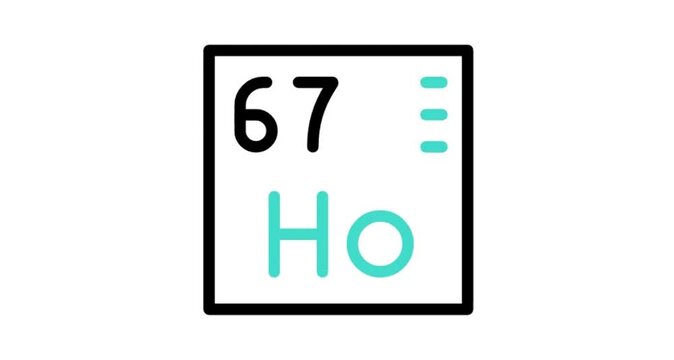 chemical element sign with atomic number Ho 67