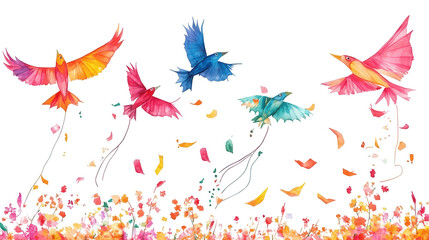 Creative Qingming Festival Design Showcasing Traditional Food Offerings for Ancestor Honoring, Isolated on White, PNG File.