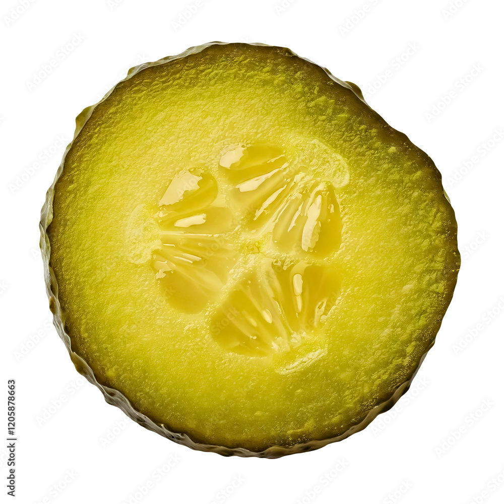 Poster a slice of pickled cucumber isolated on transparent background