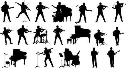 Music vector silhouettes