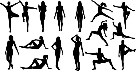 Collection of naked women vector silhouettes
