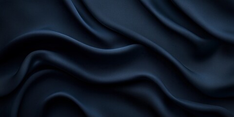 Obraz premium Elegant Dark Satin Fabric with Soft Waves and Gentle Creases in Ripples