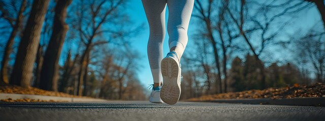 Girl jogging in a park
