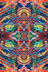 Fototapeta premium Kaleidoscopic Abstract Art with Vibrant Multicolor Patterns and Intricate Swirl Designs