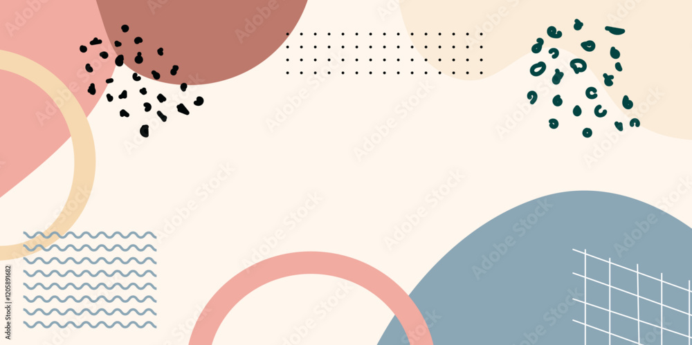 Poster modern abstract pastel background with curve and geometric texture background.