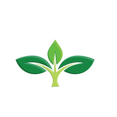 sustainable icon. plant vector. renewal, carbon reduction, net zero, green energy, eco-friendly concept, reuse, recycle. Flat color design style