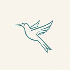 Naklejka premium Hummingbird in flight, nature, serenity, design element, website