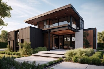 Modern Dark Exterior Home Architectural Design
