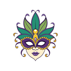Mardi Gras Carnival Mask Vector Design Illustration