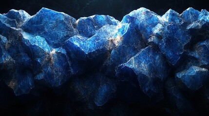 Glowing blue crystals on dark background for fantasy backdrop