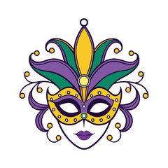 Mardi Gras Carnival Mask Vector Design Illustration