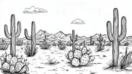line art desert stock market vector logo on white, 4k 