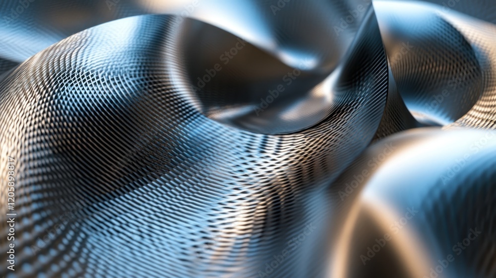 Poster a close up view of a smooth brushed metal texture with light reflection, abstract design
