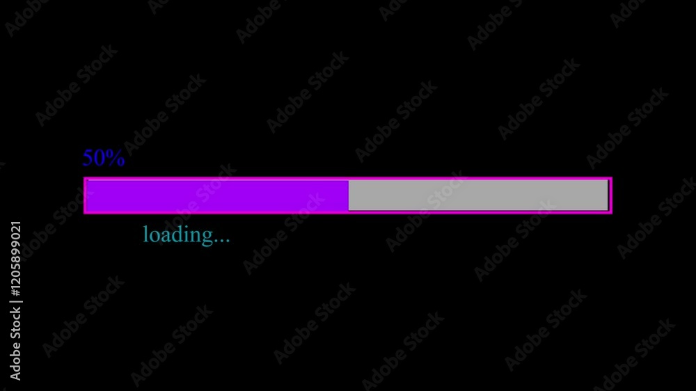 Poster loading bar 4k animation on a black background.