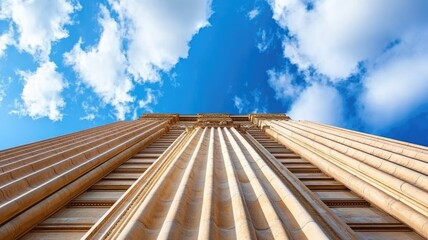 Obraz premium Tall columns with clear sky view