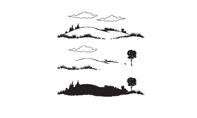 Mountain silhouette - vector icon