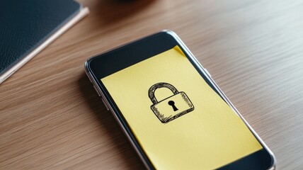 Smartphone with lock icon on screen, symbolizing security