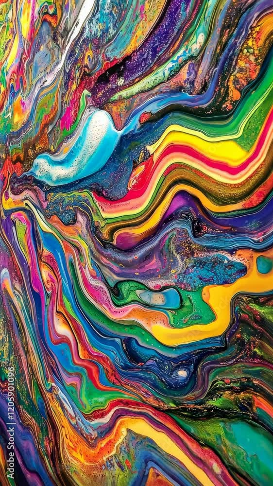 Aufkleber vibrant abstract artwork displaying a mesmerizing mix of colors and patterns in a fluid design