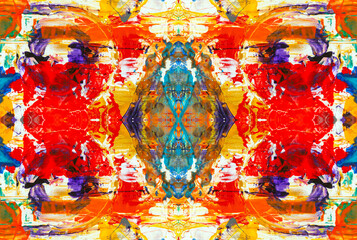 Fototapeta premium Kaleidoscopic Abstract Art with Vibrant Multicolor Patterns and Intricate Swirl Designs