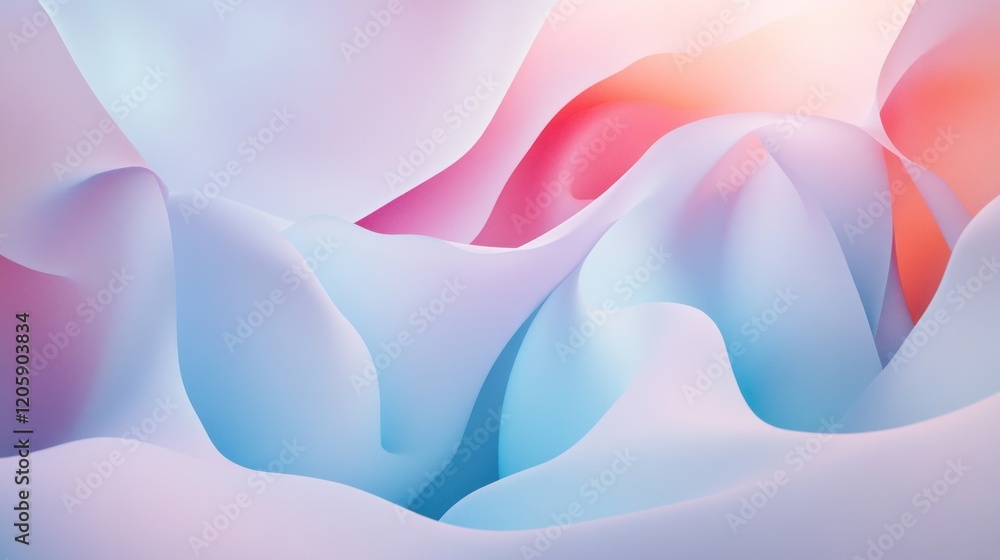 Poster surreal pastel gradient backdrop with smooth blending hues creating a dreamy abstract scene