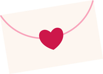 Valentine envelope flat vector.
love letter icon Isolated .
Transparent background.
