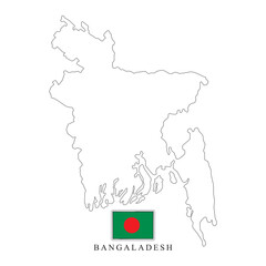 Bangladesh country map and flag vector art
