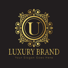 Luxury Ornate Letter Logo with Floral Frame and Dots

