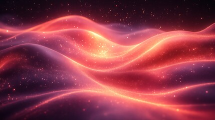 Obraz premium Glittering Red Waves Abstract Background Design