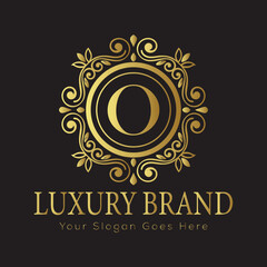 Luxury Ornate Letter Logo with Floral Frame and Dots

