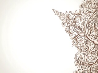 Fototapeta premium Elegant Brown Floral Design On White Background